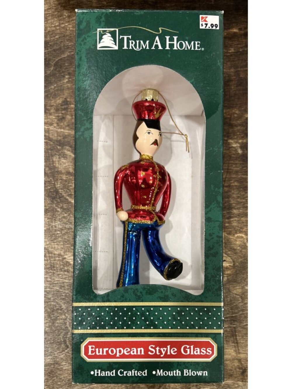 Trim A Home Collection European Style Mouth Blown Glass Ornament Toy Soldier NIB